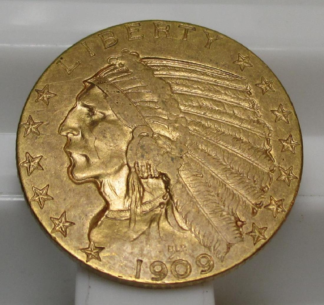 1909 $ 5 Gold Indian Half Eagle (1 of 2)