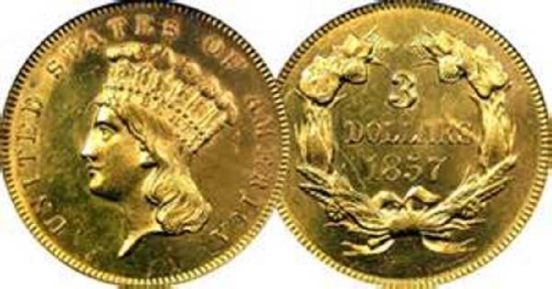 1857 $ 3 Gold - RARE - Collectible Coinage (1 of 1)