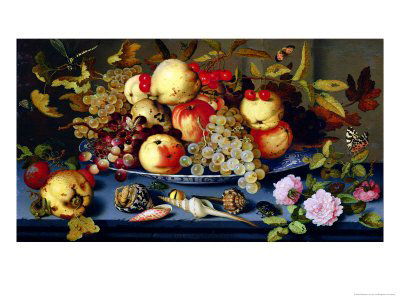 Still Life with Fruit, Flowers and Seafood -Giclee: Still Life with Fruit, Flowers and Seafood -by Balthasar van der Ast-24 x 18 in (without border: 22 x 12 in) Item #: 1343828