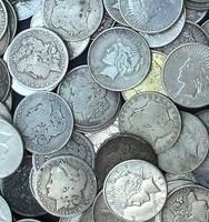 Lot of 10 Morgan Silver Dollars: A lot with 10 various date and grade Morgan Silver Dollars- g-au