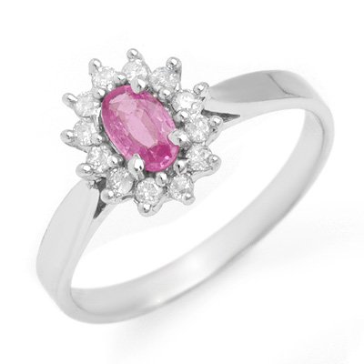 0.83 ctw Pink Sapphire Diamond Ring