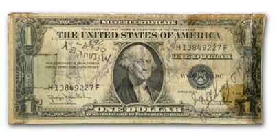 Lot of 20 Circulated $ 1 Silver Certificates: A lot with 20 $ 1 silver certificate $ 1 dollar bills.