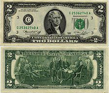 Lot of 5 Uncirculated 1976 $ 2 Dollar Bills: A nice lot of 5 UNC bills-