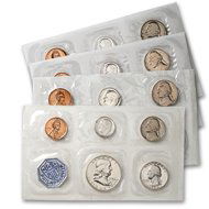 1956-1959 U.S. Proof Sets: Includes the 1956, 1957, 1958 and 1959 U.S. Proof sets — 20 coins in all. Every one of the silver coins were struck in 90% fine silver. Each Proof set includes a Franklin Half Dollar, which hasn't b