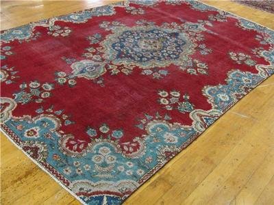 Persian Tabriz Large Room Size Rug-: Made In -Iran- Formerly Persia Province Azarbayjan Style Tabriz Foundation Cotton Material (Pile)100% Wool Size (Ft)6' 7 x 9' 11 Size (Cm)201 x 302 Colors Red, Beige, Blue, Brown, Green, Navy Blue Age