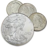 20th Century United States Dollar Collection (4): Large US Silver CoinsFour Coin Set of America's Last Large Dollar Coins Historic Collection Spans over 100 Years of Mint History. Morgan, Peace, IKE, Eagle. Various dates. Some Unc-some average circul