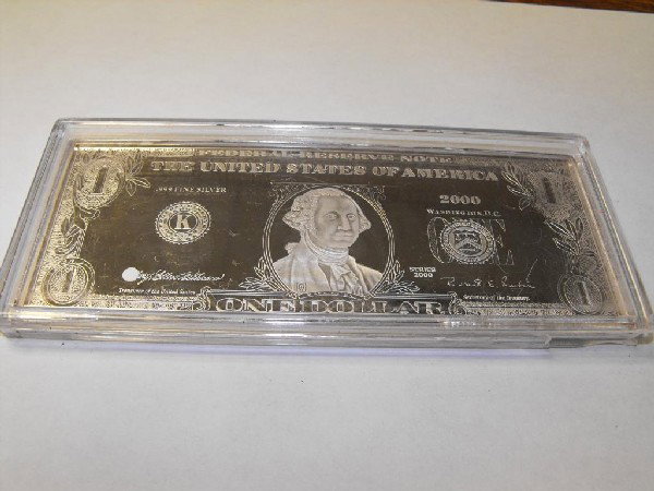 1/4 Pound .999 Silver $1 Dollar Bill: As Shown.