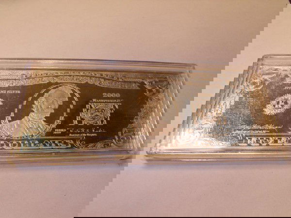 $5 Dollar Bill Pure .999 Pure SIlver 1/4 Pound: As shown