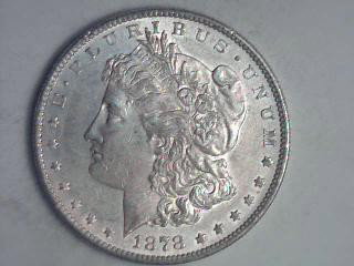 1878 S Morgan Silver Dollar - Bag Wear Only: This coin is being sold to the highest bidder, with no grading specification, we have included high resolution stills of front and back for the bider to determine grade and value. The estimate is a re