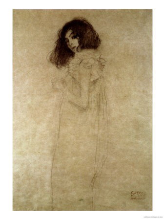 Potrait of Young Woman - Klimt - 9 x 12: Austrian iconoclast Gustav Klimt (1862 – 1918) triumphed over childhood poverty to significantly influence the Viennese Secession and Art Nouveau movement. Klimt's elaborate, explicitly sensual work
