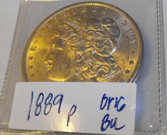 1889 p Original BU Morgan: This item has been placed into slab/holder/2x 2 by a third party prior to it being listed by us, we do not know the grades of the items.Evaluation should be based upon visual inspection via photo- Thi