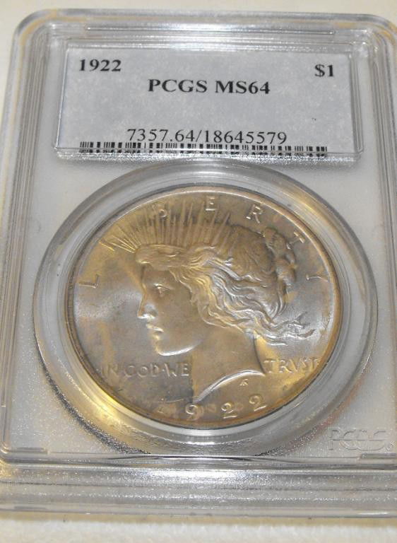 1992 MS 64 PCGS Peace Dollar: This item has been placed into slab/holder/2x 2 by a third party prior to it being listed by us, we do not know the grades of the items.Evaluation should be based upon visual inspection via photo- Thi