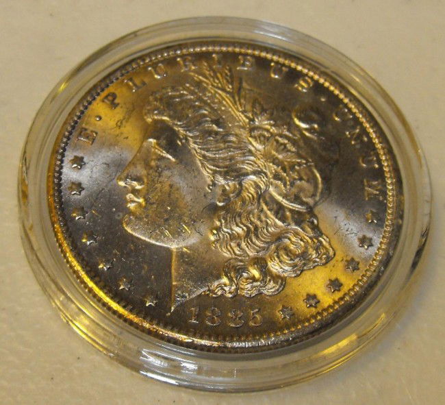 1885 Carson City UNC Morgan - Better Key: This item has been placed into slab/holder/2x 2 by a third party prior to it being listed by us, we do not know the grades of the items.Evaluation should be based upon visual inspection via photo- Thi