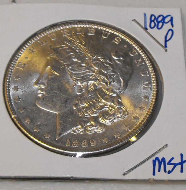 1889 P MS Morgan: This item has been placed into slab/holder/2x 2 by a third party prior to it being listed by us, we do not know the grades of the items.Evaluation should be based upon visual inspection via photo- Thi
