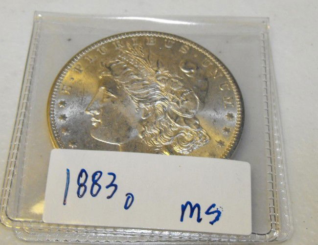 1883 o MS Morgan: This item has been placed into slab/holder/2x 2 by a third party prior to it being listed by us, we do not know the grades of the items.Evaluation should be based upon visual inspection via photo- Thi
