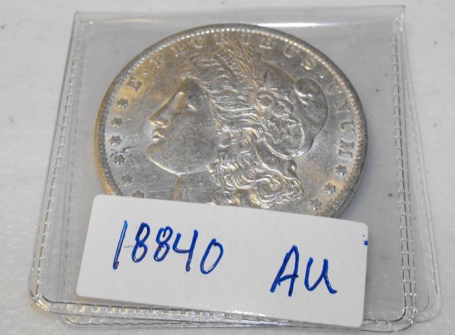 1884 o AU Morgan: This item has been placed into slab/holder/2x 2 by a third party prior to it being listed by us, we do not know the grades of the items.Evaluation should be based upon visual inspection via photo- Thi