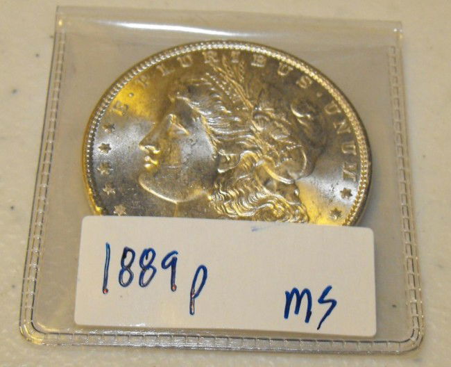 1889 P MS Morgan: This item has been placed into slab/holder/2x 2 by a third party prior to it being listed by us, we do not know the grades of the items.Evaluation should be based upon visual inspection via photo- Thi