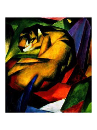 Franz Marc " The Tiger " 18 x 24: This art print was created using a sophisticated digital printer. The Giclee printing process delivers a fine stream of archival ink on archival paper, resulting in vivid, pure color and exceptional d