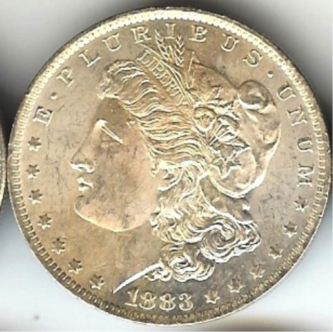 1883 Morgan Silver dollar: This lot is as shown and graded by the previous owner, whether it is hand graded or by a recognized company. This is the exact item you will be sent.DescriptionDescriptionDescriptionDescription