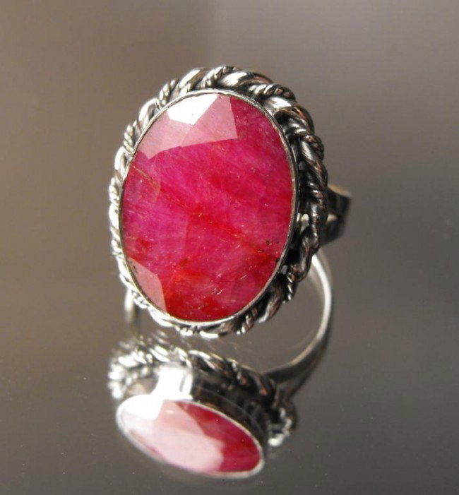 8.68 ct Ruby Ring Sterling $ 2499 GG GIA: This item was appraised with the gemstone in mount. Each gemstone has been evaluated on a case by case basis, some stones are higher quality than others and will be more valuable than larger stones of