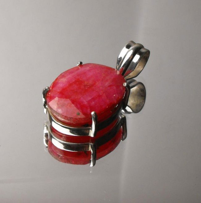 14.71 ct Ruby Pendant Sterling $ 2250 GG GIA: This item was appraised with the gemstone in mount. Each gemstone has been evaluated on a case by case basis, some stones are higher quality than others and will be more valuable than larger stones of