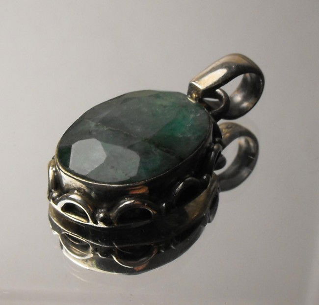 8.04 ct Emerald Pendant Sterling $1359 GG GIA: This item was appraised with the gemstone in mount. Each gemstone has been evaluated on a case by case basis, some stones are higher quality than others and will be more valuable than larger stones of