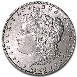 1897 P Morgan Silver Dollar UNC: Morgan Silver Dollars are some of the most popular silver bullion ever produced by the United States Mint. With their history and connection to the old American West, these coins are sought-after by b
