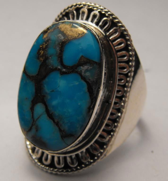 11.70 ct Blue Turquoise Ring Silver $ 675 GG GIA: This item was appraised with the gemstone in mount. Each gemstone has been evaluated on a case by case basis, some stones are higher quality than others and will be more valuable than larger stones of