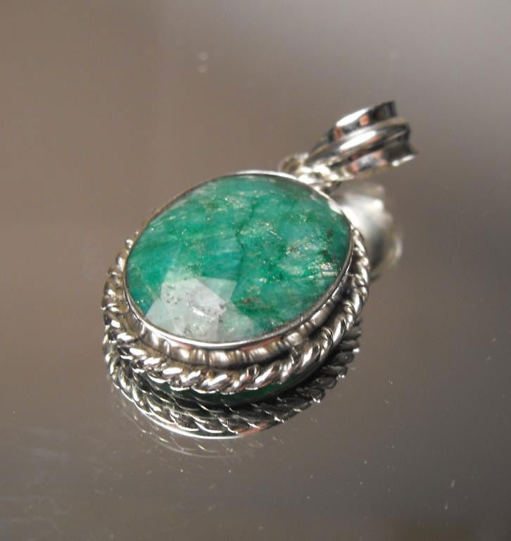 12.68 ct Emerald Pendant Sterling $ 2900 GG GIA: This item was appraised with the gemstone in mount. Each gemstone has been evaluated on a case by case basis, some stones are higher quality than others and will be more valuable than larger stones of