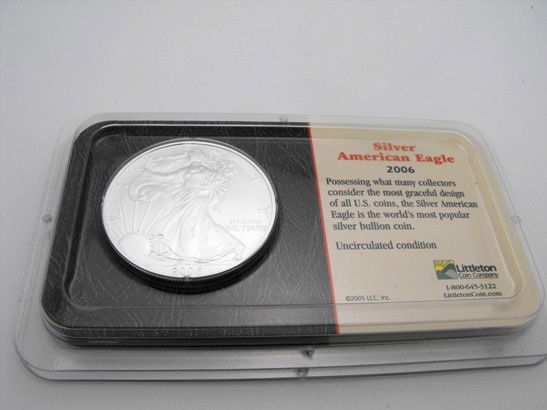 2006 US Mint Silver Eagle: Littleton carded