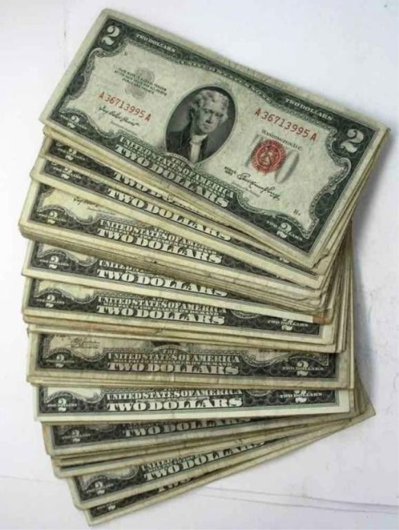 (10) $ 2 Red Seal Notes: These lots are offered for sale without reserve. The value of the item is whatever the final bid price reflects. We offer better items at lower prices, see what your investment dollar can do for you w