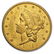 1D: 1861-O $20 Gold Liberty Double Eagle - PCGS AU 55