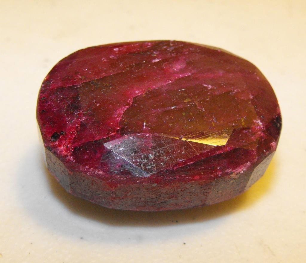 3 ct. Natural Ruby Gem: 3 ct. Natural Ruby Gem This is a natural gemstone direct from the earth. Showing all natural occurances.
