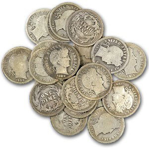 Lot OF 20 Barber Dimes: Lot OF 20 Barber Dimes