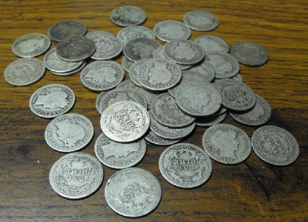 Lot Of 50 Barber Dimes: Lot Of 50 Barber Dimes