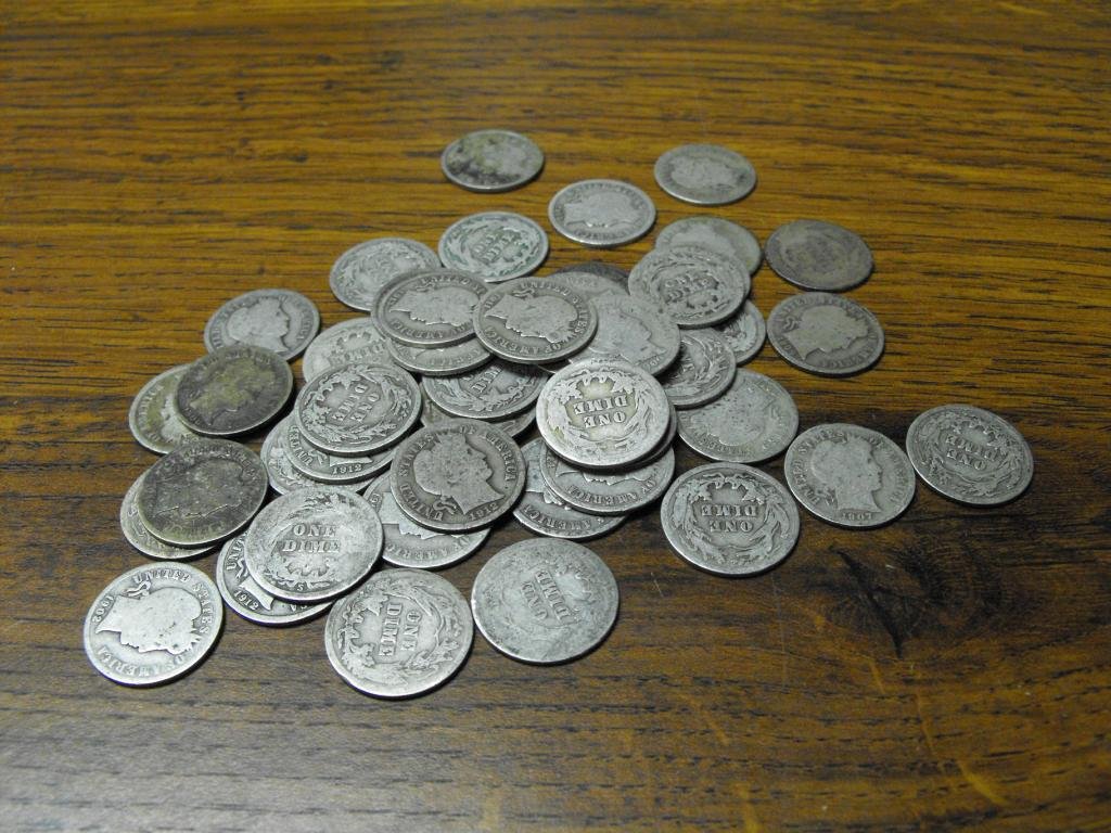 Lot Of 50 Barber Dimes: Lot Of 50 Barber Dimes
