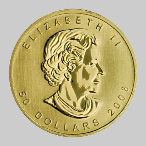 A 1 oz. Gold Maple Leaf Bullion: A 1 oz. Gold Canadian Maple Leaf Bullion Coin Random Date