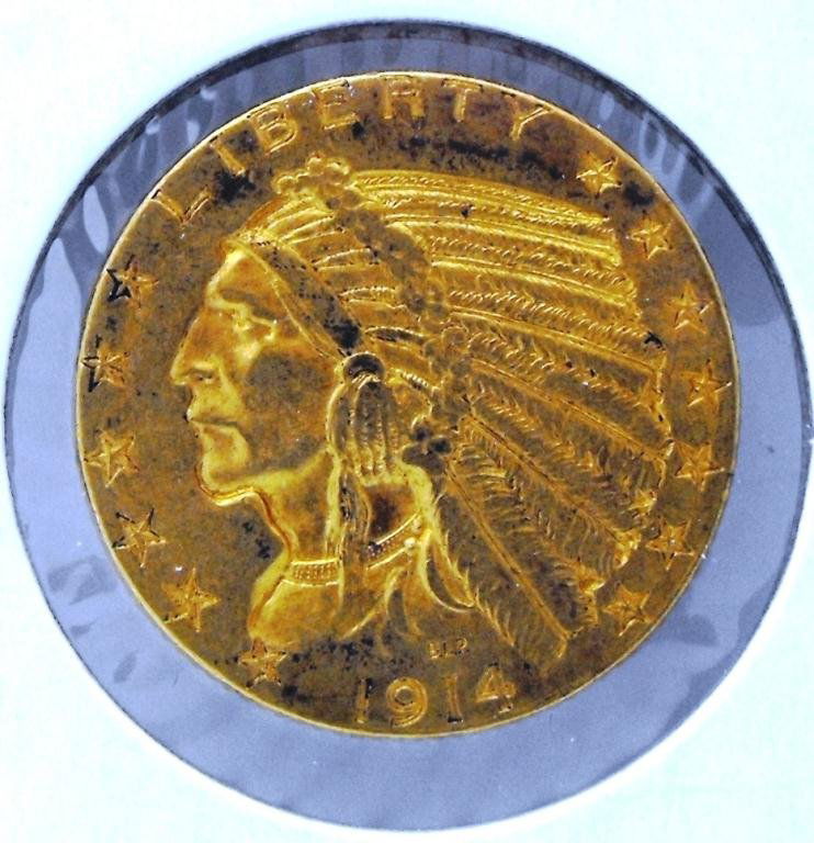 1914 D $ 5 FIVE Dollar Gold Indian: Items are exact photo of items to be received