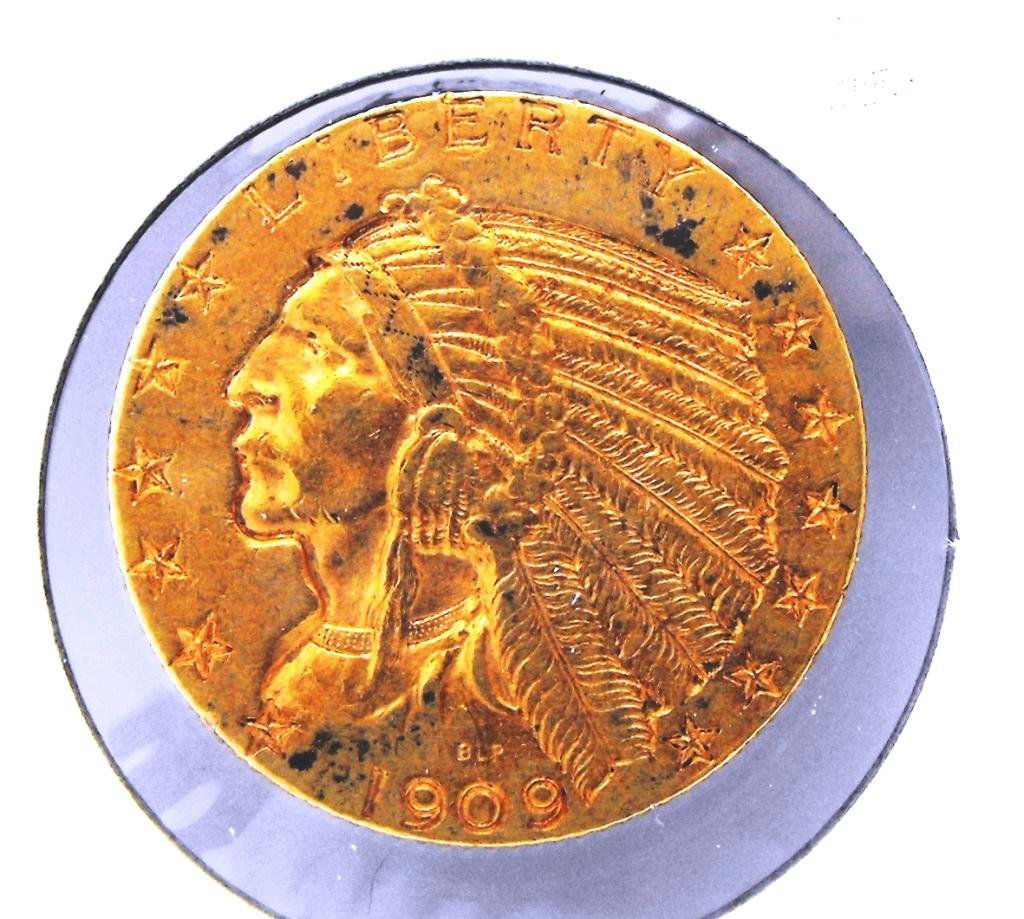 1909 D $5 FIVE Dollar Gold Indian: Items are exact photo of items to be received