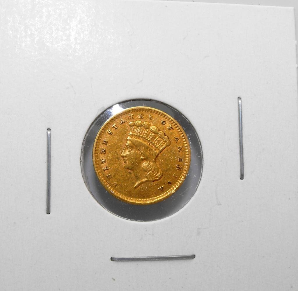 1856 TYPE II Princess $ 1 Gold Dollar: Item is the exact item a shown in the photo. Please use the photo to determine grade.