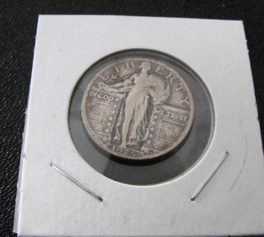 1925 Standing Liberty Quarter: Item is exact item in photo. Please use the photo to determine grade and value for yourself.