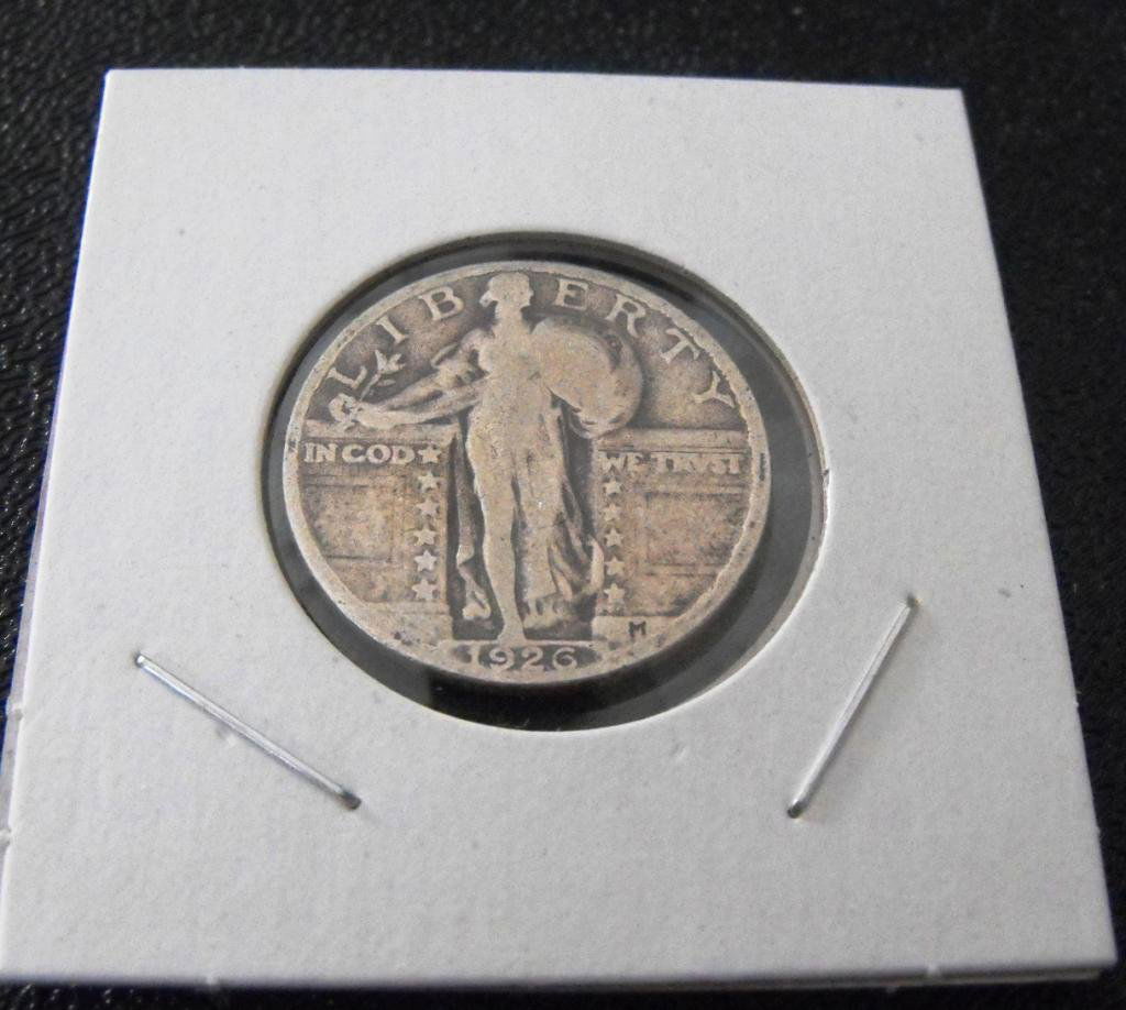 1926 Standing Liberty Quarter: Item is exact item in photo. Please use the photo to determine grade and value for yourself.