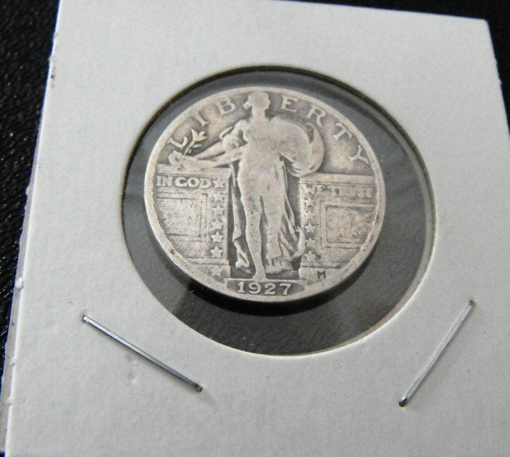 1927 Standing Liberty Quarter: Item is exact item in photo. Please use the photo to determine grade and value for yourself.