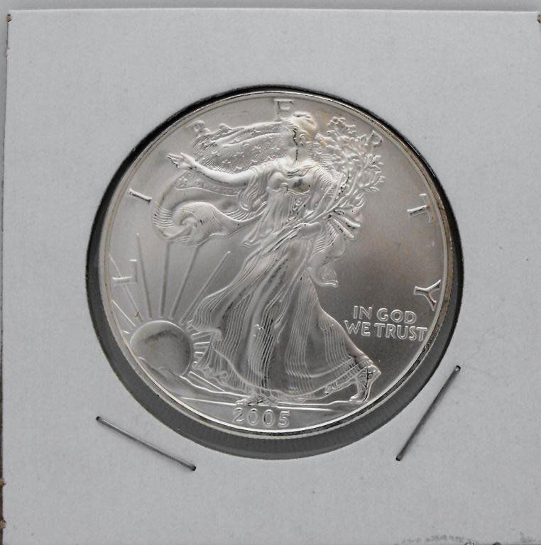 2005 US Silver Eagle UNC: The lot is the exact item in the photo, please use this to determine your own grade and value. Both grade and value are subjective and vary from expert to expert. The item starts bidding at $ 1 you ar