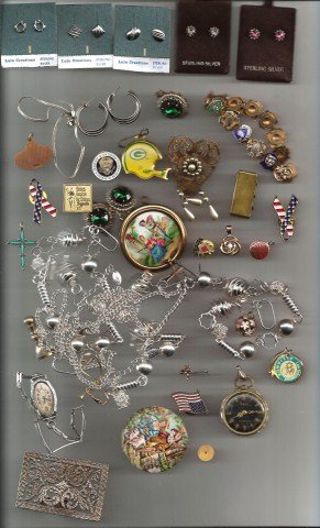 RA- Sterling Silver E/R Costume Jewel Lot: A large lot of collectible jewelry costume and sterling.
