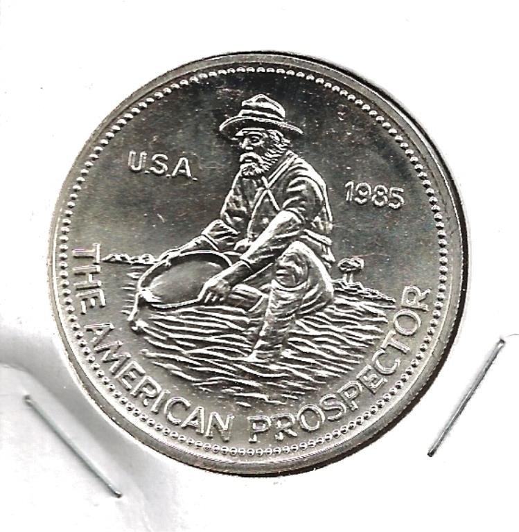 1985 Englehard Miner 1 oz Silver Bullion: The item shown is the exact item sold, all sales are final and the bid is a contract and promise to pay.