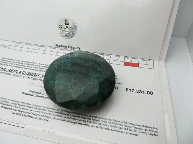 $17,331 Appraised Green Beryl Gem: Emerald Green Beryl gem. Please refer to the photo's of the appraisal for further information. 3rd party appraisals are those most common for insurance purposes. They are not to be used as a guide as 