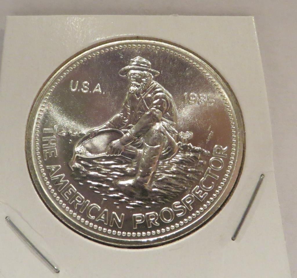 1985 Engelhard Miner 1 oz Silver bullion: The item shown is the exact item sold, all sales are final and the bid is a contract and promise to pay.