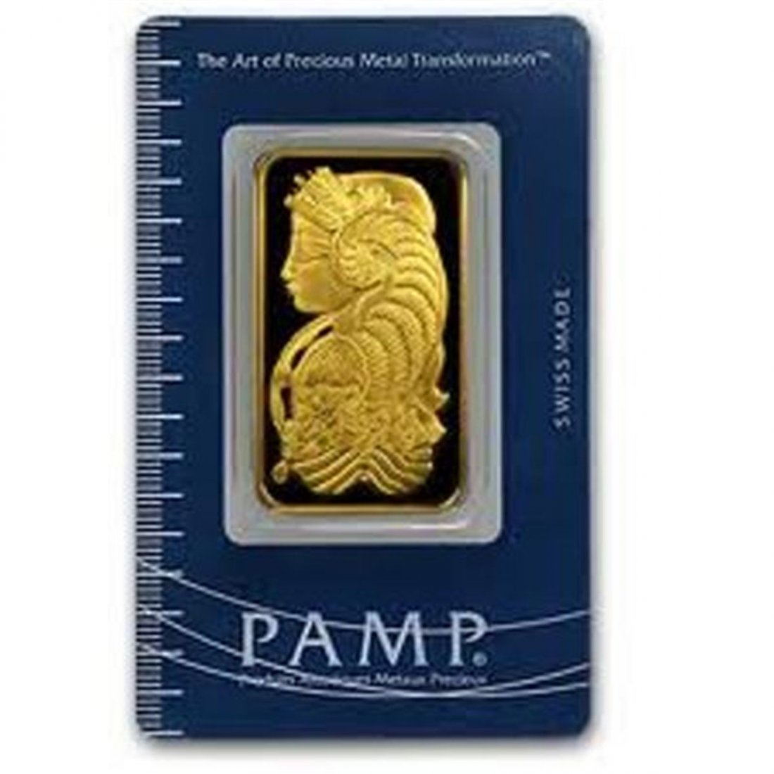 1 oz Pamp Suisse Gold Ingot on Assay Card: From the finest Swiss foundry the Pamp Suisse 1 oz bullion ingot is .9999 pure.