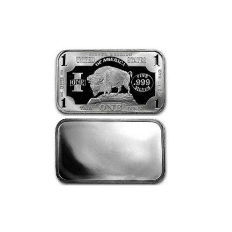 1 oz. Silver Buffalo Bullion Bar tough find: The item shown is the exact item sold, all sales are final and the bid is a contract and promise to pay.